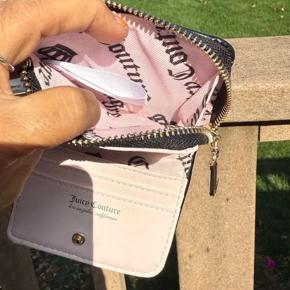 Juicy Couture Black Quilted Wallet with Gold Charms Faux Leather Exclusive - Picture 6 of 7